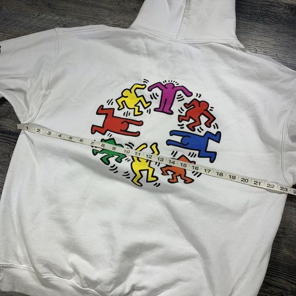Keith Haring Men's Sweatshirt Men In Circle White Size Large Hoodie - Picture 4 of 6